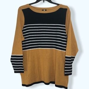 A&I Lightweight Navy & Gold Sweater Sz 3X